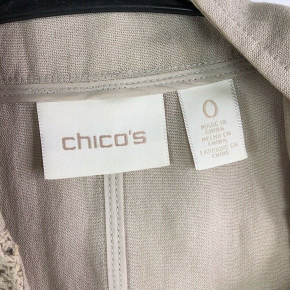 Chicos Beige Lace Contrast Waterfall Cardigan Vest - Picture 4 of 5